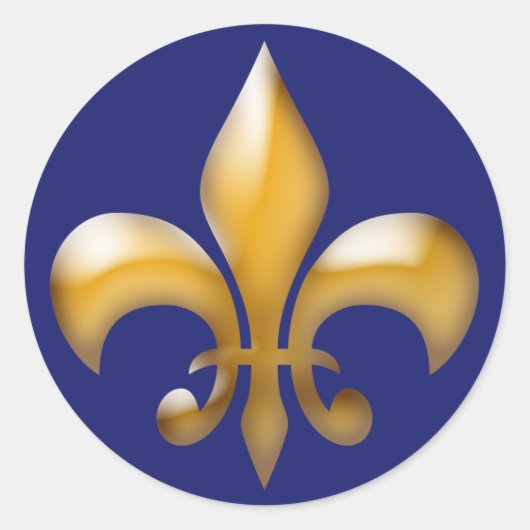 Fleur de Lis Stickers in Navy en Gold (Voorkant)