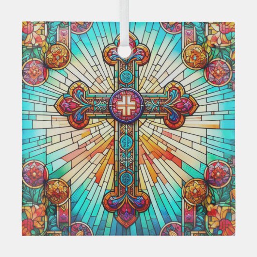 Fleur-de-Lis Suncatcher Glas in lood Design Ornament (Voorkant)