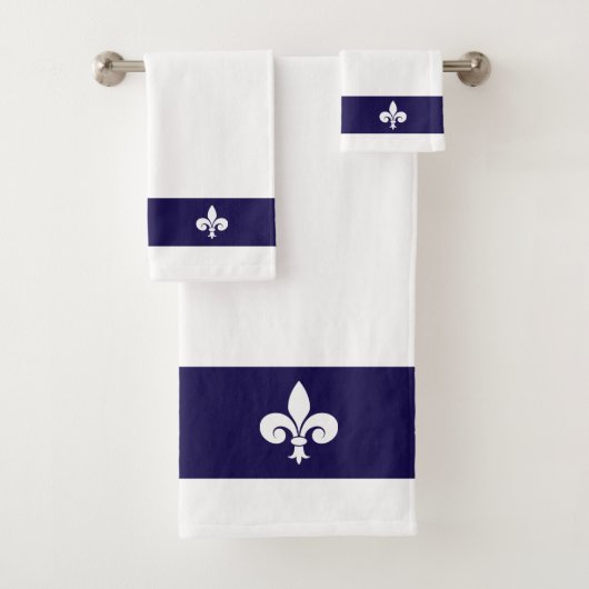 Fleur de Lis sur fond bleu marine et blanc (En situation)