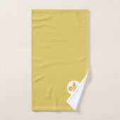 Fleur de Lis sur fond doré et blanc (Serviette à main)