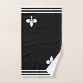 Fleur-de-Lis sur fond noir et blanc (Serviette à main)