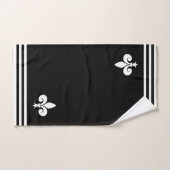 Fleur-de-Lis sur fond noir et blanc (Serviette à main)