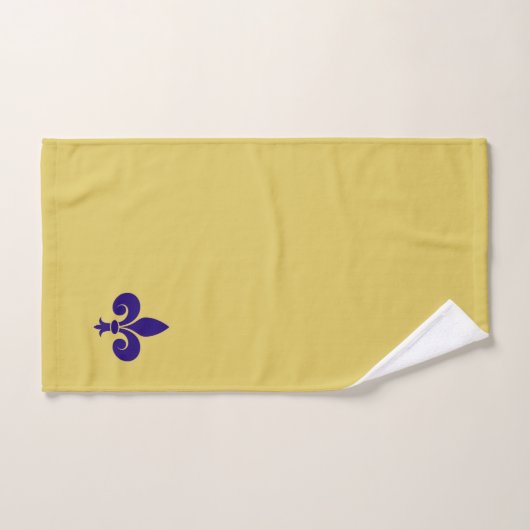 Fleur de Lis sur Golden & Navy Blue (Serviette à main)