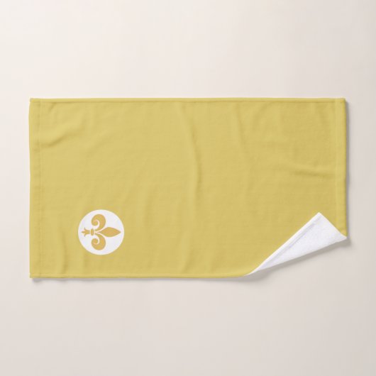 Fleur de Lis sur Golden & White (Serviette à main)