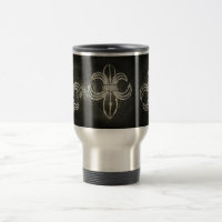 Fleur de lis sur la tasse en cuir