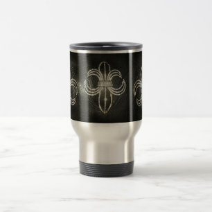 Fleur de lis sur la tasse en cuir