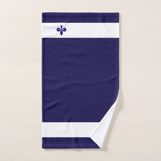 Fleur de Lis sur Navy Bleu & Blanc (Serviette à main)
