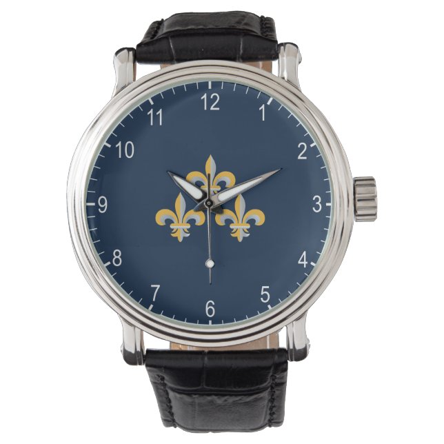 Fleur de Lis symbol Watch Horloge (Voorkant)