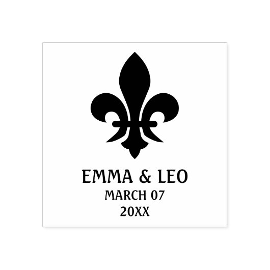 Fleur De Lis Symbool met Personaliseer Naam en dat Rubberstempel (Afrduk)