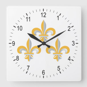 Fleur de Lis-symbool Vierkante Klok
