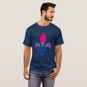 Fleur de lis T-Shirt à la fierté de la bisexualité (Devant entier)