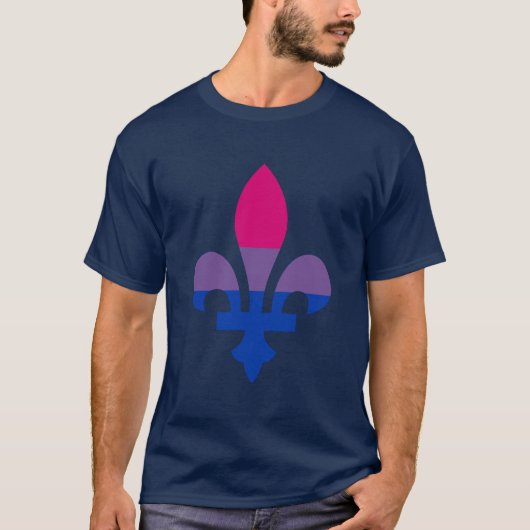 Fleur de lis T-Shirt à la fierté de la bisexualité (Devant)