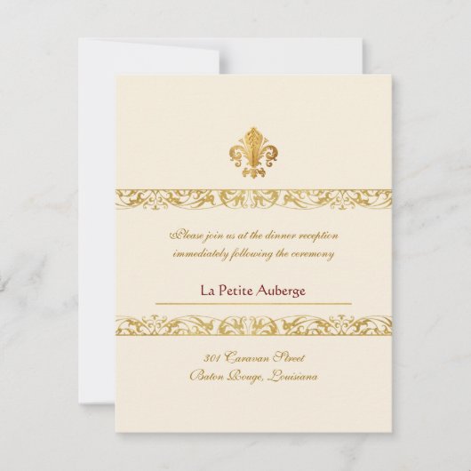 Fleur-de-lis Thmed Reception Kaart (Voorkant)