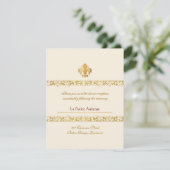 Fleur-de-lis Thmed Reception Kaart (Staand voorkant)