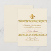 Fleur-de-lis Thmed Reception Kaart (Voorkant / Achterkant)