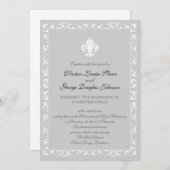 Fleur-de-lis Thmed Wedding Kaart (Voorkant / Achterkant)