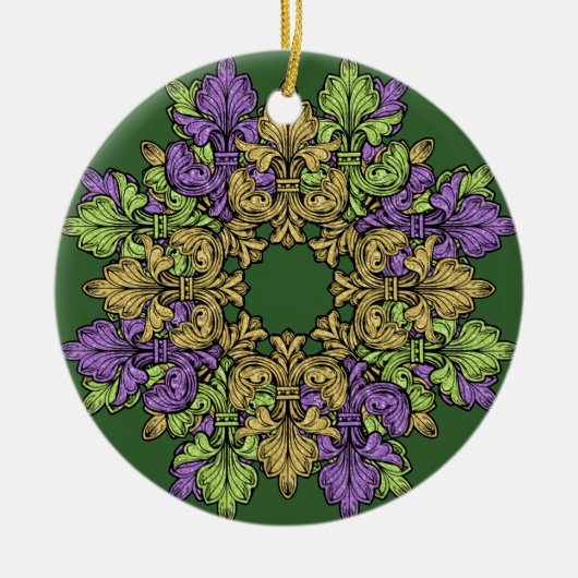 Fleur de lis Three Keramisch Ornament (Voorkant)