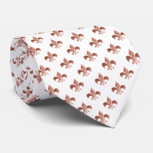 fleur de lis tiled Patroon roos Gold stropdas