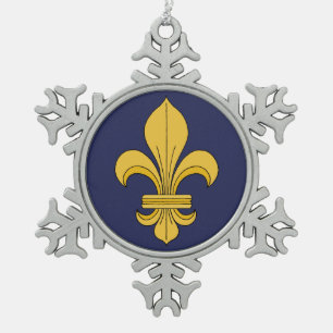 Fleur-de-lis Tin Sneeuwvlok Ornament