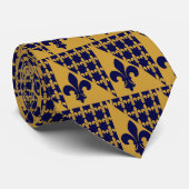 Fleur De Lis Triangle Cravate Bleue Or (Roulé)
