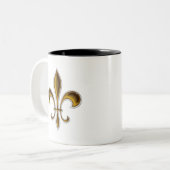 Fleur De Lis Tweekleurige Koffiemok (Voorkant links)