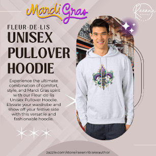 Fleur-de-lis uniseks pullover trui met capuchon