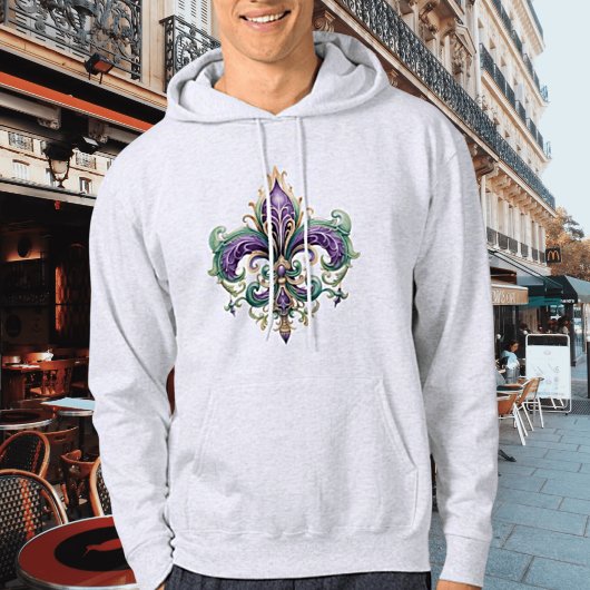 Fleur-de-lis uniseks pullover trui met capuchon