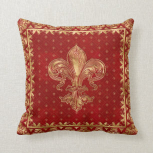 Fleur-de-lis-versiering Luxury Red Kussen