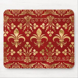 Fleur-de-lis-versiering Luxury Red Muismat