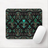 Fleur-de-lis-versiering Malachite Green Muismat (Met muis)