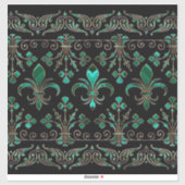 Fleur-de-lis-versiering Malachite Green Sticker (Vel)