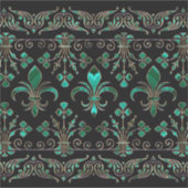 Fleur-de-lis-versiering Malachite Green Sticker (Voorkant)