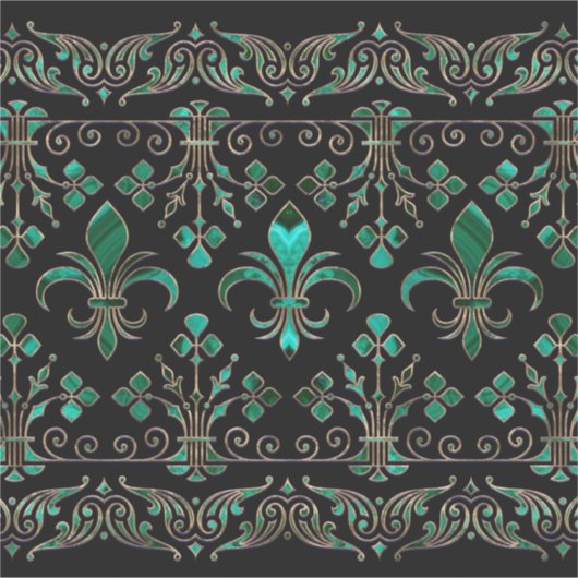 Fleur-de-lis-versiering Malachite Green Sticker (Voorkant)
