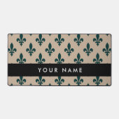 Fleur de Lis, Vert sur Beige, Royal, Votre Nom (Recto)