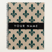 Fleur de Lis, Vert sur Beige, Royal, Votre Nom (Devant)