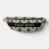Fleur de Lis, Vert sur Beige, Royal, Votre Nom (Poser)
