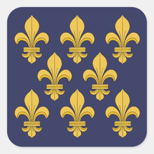 Fleur-de-lis Vierkante Sticker (Voorkant)