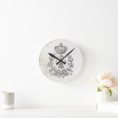 Fleur de Lis vintage et horloge murale couronne ro (Maison)