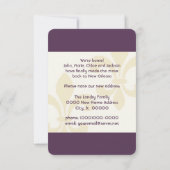 Fleur de Lis violet Faire-part de mouvement clé (Dos)