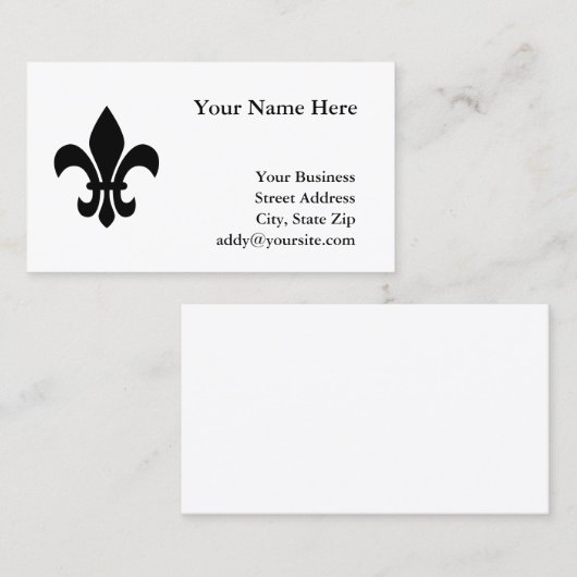 Fleur de Lis Visitekaartje (Voorkant / Achterkant)