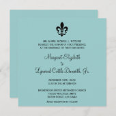 Fleur de lis Wedding Invitation Kaart (Voorkant / Achterkant)