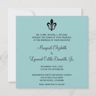 Fleur de lis Wedding Invitation Kaart