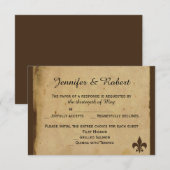  Fleur de Lis Wedding Response Kaart (Voorkant / Achterkant)
