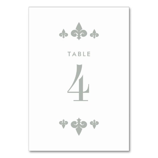 Fleur-de-lis Wedding Table Number Kaarten (Voorkant)