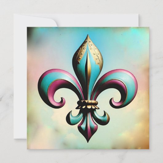 Fleur de lis-Wenskaart Kaart (Voorkant)