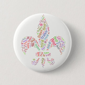 Fleur de Lis woorden symbool Ronde Button 5,7 Cm