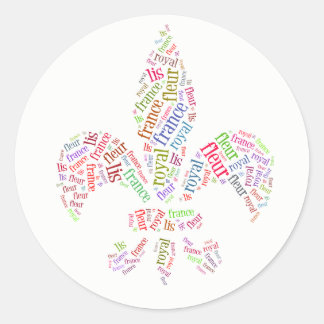 Fleur de Lis woorden symbool Ronde Sticker