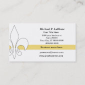 Fleur de Lis Yellow Stripe Visitekaartje (Achterkant)