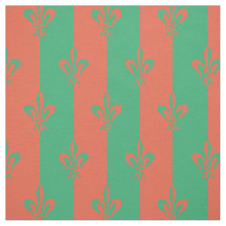 Fleur de Lis Zee Green en Koper Stof
