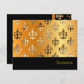Fleur de Lis/zwart + goud Kaart (Voorkant / Achterkant)